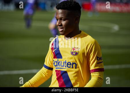 Ansu Fati of FC Barcelona during La Liga match between CD Leganes and FC Barcelona at Butarque Stadium in Leganes, Spain. November 23, 2019. (Photo by A. Ware/NurPhoto) Stock Photo