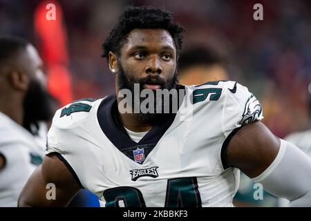 Philadelphia Eagles defensive end Josh Sweat (94) lines up for the snap  during an NFL Football game against the Houston Texans on Thursday,  November 3, 2022, in Houston. (AP Photo/Matt Patterson Stock