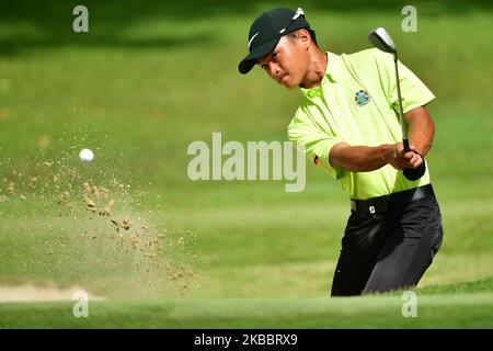 Photo action Hadif Fathely during 21st Sarawak International Junior Golf Championship Final Round at Sarawak Golf Club on November 28, 2019 in Kuching ,Sarawak , Malaysia. (Photo by Muhammad Amir Abidin/NurPhoto) Stock Photo