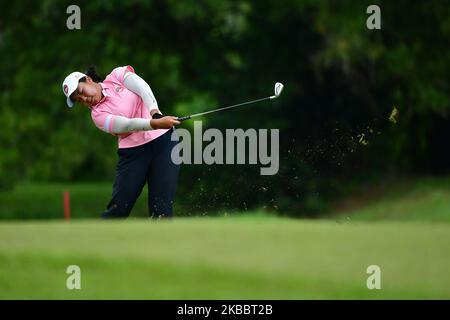 Photo action of Shang Yu during 21st Sarawak International Junior Golf Championship Final Round at Sarawak Golf Club on November 28, 2019 in Kuching ,Sarawak , Malaysia. (Photo by Muhammad Amir Abidin/NurPhoto) Stock Photo