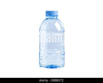 Plastic water bottle isolated on white background with clipping path. Stock Photo