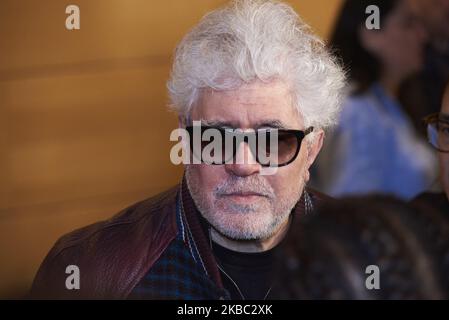 Pedro Almodovar attends the 2020 Goya Candidates Lecture at Cinema Accademy in Madrid, Spain on Dec 2, 2019 (Photo by Carlos Dafonte/NurPhoto) Stock Photo