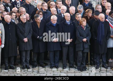 (R to L) President of the constitutional council Laurent Fabius, Former French Prime Minister Edith Cresson, French Constitutional Council member Alain Juppe, Former French prime minister Jean-Pierre Raffarin and Former French Prime Minister Francois Fillon attend a tribute ceremony on December 2, 2019 at the Invalides monument, in Paris, for the 13 French soldiers killed in Mali. In its biggest military funeral in decades, France is honoring 13 soldiers killed when their helicopters collided over Mali while on a mission fighting extremists affiliated with the Islamic State group. (Photo by Mi Stock Photo