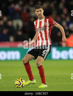 Chris Basham of Sheffield United during the Premier League match between Sheffield United and Newcastle United at Bramall Lane, Sheffield on Thursday 5th December 2019. (Photo by Mark Fletcher/MI News/NurPhoto) Stock Photo