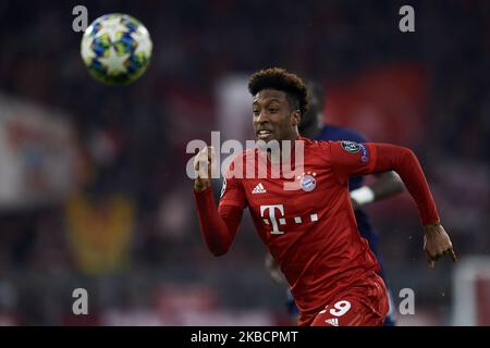 Kingsley Coman of Bayern Munich in action during the UEFA Champions League group B match between Bayern Muenchen and Tottenham Hotspur at Allianz Arena on December 11, 2019 in Munich, Germany. (Photo by Jose Breton/Pics Action/NurPhoto) Stock Photo