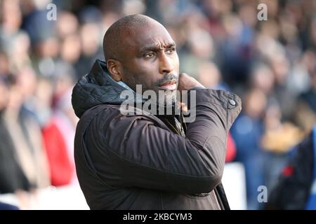 Sol Campbell manager of Southend United during the Sky Bet League 1 match between Southend United and Rotherham United at Roots Hall, Southend on Saturday 14th December 2019. (Photo by Jacques Feeney/MI News/NurPhoto) Stock Photo