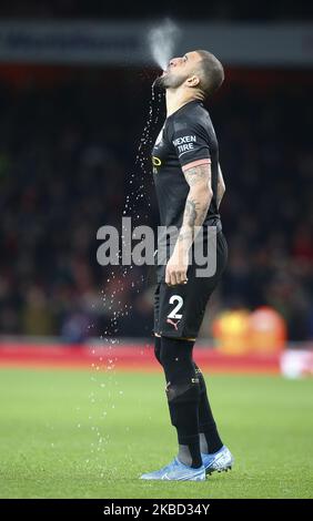 Manchester City's Kyle Walker during English Premier League between Arsenal and Manchester City at Emirates stadium , London, England on 15 December 2019. (Photo by Action Foto Sport/NurPhoto) Stock Photo