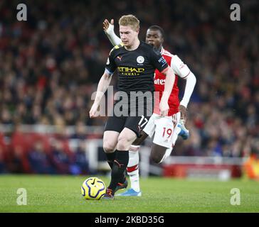 Manchester City's Kevin De Bruyne during English Premier League between Arsenal and Manchester City at Emirates stadium , London, England on 15 December 2019. (Photo by Action Foto Sport/NurPhoto) Stock Photo