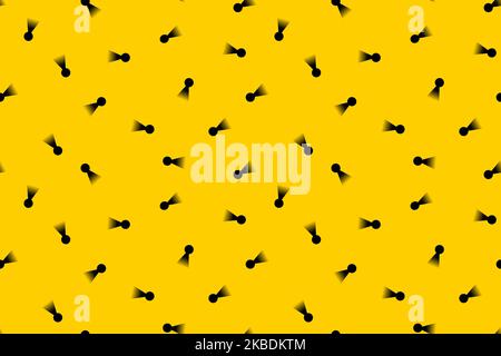 abstract keyhole shape black fill color on yellow background seamless pattern for printing  fabric paper cover book backdrop webpage graphic Stock Vector