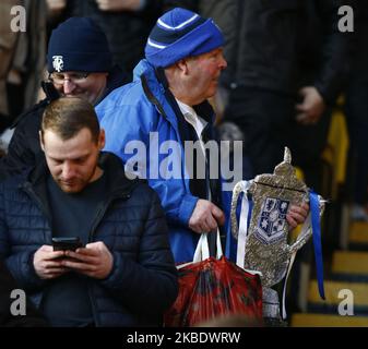Tranmere Rovers Fan holding FA Cup during Emirates FA Cup Third Round match between Watford and Tranmere Rovers on January 04 2020 at Vicarage Road Stadium, Watford, England. (Photo by Action Foto Sport/NurPhoto)