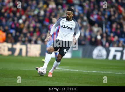 Derby County's Tom Huddlestone during Emirates FA Cup Third Round match between Crystal Palace and Derby County on January 05 2020 at Selhurst Park Stadium, London , England. (Photo by Action Foto Sport/NurPhoto) Stock Photo