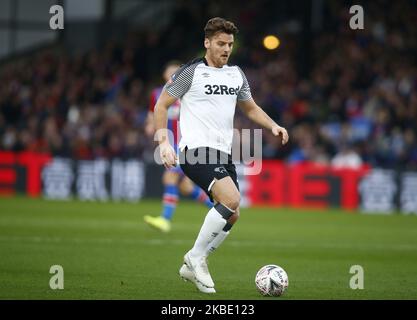 Derby County's Chris Martin in action during Emirates FA Cup Third Round match between Crystal Palace and Derby County on January 05 2020 at Selhurst Park Stadium, London , England. (Photo by Action Foto Sport/NurPhoto) Stock Photo