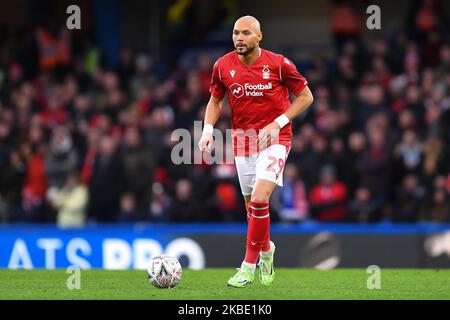 Yohan Benalouane (29) of Nottingham Forest during the FA Cup match between Chelsea and Nottingham Forest at Stamford Bridge, London on Sunday 5th January 2020. (Photo by Jon Hobley/MI News/NurPhoto) Stock Photo