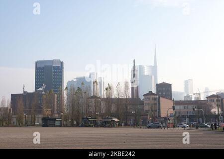General view of Milan, Italy, on January 07 2020 (Photo by Mairo Cinquetti/NurPhoto) Stock Photo