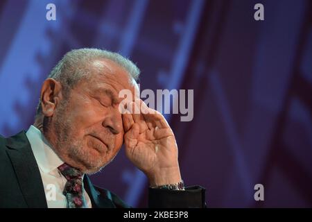 Lord Alan Sugar, Business Titan And Star Of The Apprentice UK, speaks at Pendulum Summit, World's Leading Business and Self-Empowerment Summit, in Dublin Convention Center. On Thursday, January 10, 2019, in Dublin, Ireland. On Wednesday, 8 January 2020, in Dublin, Ireland. (Photo by Artur Widak/NurPhoto) Stock Photo