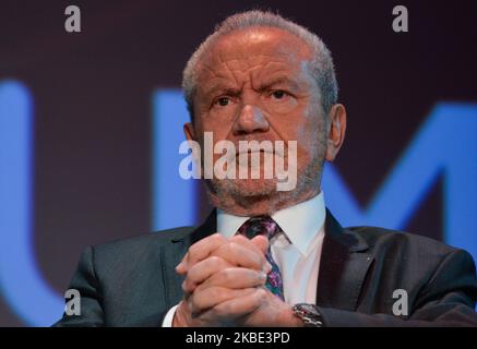 Lord Alan Sugar, Business Titan And Star Of The Apprentice UK, speaks at Pendulum Summit, World's Leading Business and Self-Empowerment Summit, in Dublin Convention Center. On Thursday, January 10, 2019, in Dublin, Ireland. On Wednesday, 8 January 2020, in Dublin, Ireland. (Photo by Artur Widak/NurPhoto) Stock Photo