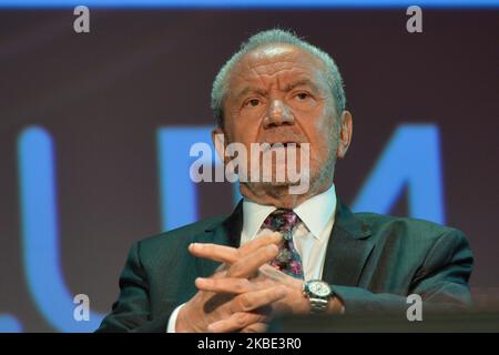 Lord Alan Sugar, Business Titan And Star Of The Apprentice UK, speaks at Pendulum Summit, World's Leading Business and Self-Empowerment Summit, in Dublin Convention Center. On Thursday, January 10, 2019, in Dublin, Ireland. On Wednesday, 8 January 2020, in Dublin, Ireland. (Photo by Artur Widak/NurPhoto) Stock Photo