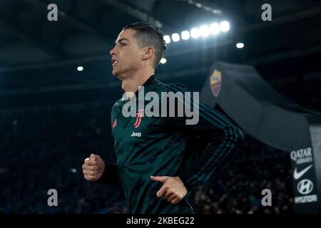 Cristiano Ronaldo of Juventus FC during the Italian Serie A 2019/2020 match between AS Roma and Juventus FC at Stadio Olimpico on January 12, 2020 in Rome, Italy. (Photo by Danilo Di Giovanni/NurPhoto) Stock Photo