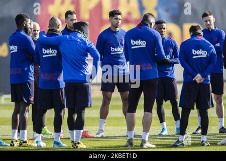 Ronald Araujo during the training session of FC Barcelona with the new coach Quique Setien at Ciutat Esportiva Joan Gamper on January 18, 2020 in Barcelona, Spain. (Photo by Xavier Bonilla/NurPhoto) Stock Photo