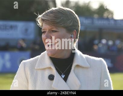 Clare Balding broadcasteduring Barclays Women's Super League match between Arsenal Women and Chelsea Women at Meadow Park Stadium on January 19, 2020 in Borehamwood, England (Photo by Action Foto Sport/NurPhoto) Stock Photo