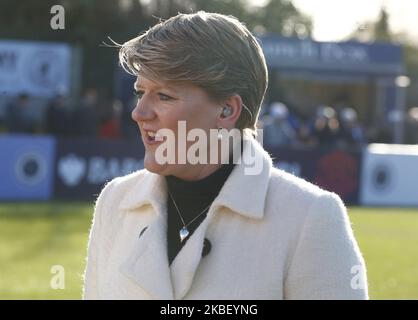 Clare Balding broadcasteduring Barclays Women's Super League match between Arsenal Women and Chelsea Women at Meadow Park Stadium on January 19, 2020 in Borehamwood, England (Photo by Action Foto Sport/NurPhoto) Stock Photo