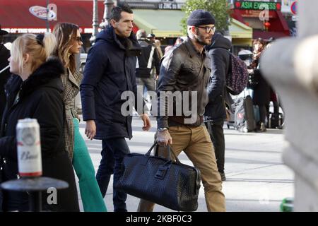 Victoria Bekham and David Beckham are seen at Gare du Nord station on
