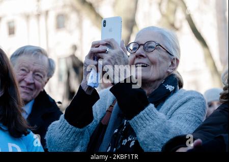 Actress Vanessa Redgrave takes part in a rally in Parliament Square, organised by Safe Passage charity, urging the peers in the House of Lords to back Lord Dubs Amendment to the EU Withdrawal Bill, which allows for unaccompanied refugee children to be reunited with their relatives in Britain on 20 January, 2020 in London, England. Last week MPs in the Commons rejected proposals, previously accepted by Theresa May’s government, to keep protections for child refugees in the redrafted EU Withdrawal Agreement Bill. (Photo by WIktor Szymanowicz/NurPhoto) Stock Photo