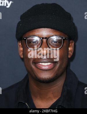 WEST HOLLYWOOD, LOS ANGELES, CALIFORNIA, USA - JANUARY 23: JAHMED arrives at the Spotify Best New Artist 2020 Party held at The Lot Studios on January 23, 2020 in West Hollywood, Los Angeles, California, United States. (Photo by Xavier Collin/Image Press Agency/NurPhoto) Stock Photo