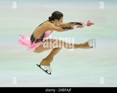 Maia Mazzara of France in action during Ladies Free Skating at ISU European Figure Skating Championships in Steiermarkhalle, Graz, Austria on January 25, 2020. (Photo by Ulrik Pedersen/NurPhoto) Stock Photo