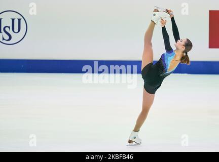 Ekaterina Ryabova of Azerbaijan in action during Ladies Free Skating at ISU European Figure Skating Championships in Steiermarkhalle, Graz, Austria on January 25, 2020. (Photo by Ulrik Pedersen/NurPhoto) Stock Photo