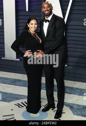 (FILE) Kobe Bryant Dies At 41. BEVERLY HILLS, LOS ANGELES, CA, USA - FEBRUARY 24: Pregnant Vanessa Laine Bryant and husband/American basketball player Kobe Bryant arrive at the 2019 Vanity Fair Oscar Party held at the Wallis Annenberg Center for the Performing Arts on February 24, 2019 in Beverly Hills, Los Angeles, California, United States. (Photo by Xavier Collin/Image Press Agency/NurPhoto) Stock Photo