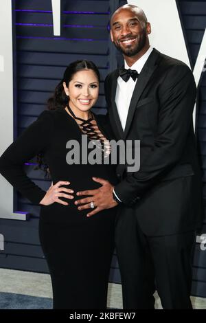 (FILE) Kobe Bryant Dies At 41. BEVERLY HILLS, LOS ANGELES, CA, USA - FEBRUARY 24: Pregnant Vanessa Laine Bryant and husband/American basketball player Kobe Bryant arrive at the 2019 Vanity Fair Oscar Party held at the Wallis Annenberg Center for the Performing Arts on February 24, 2019 in Beverly Hills, Los Angeles, California, United States. (Photo by Xavier Collin/Image Press Agency/NurPhoto) Stock Photo