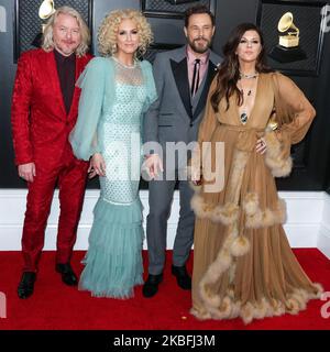 LOS ANGELES, CALIFORNIA, USA - JANUARY 26: Philip Sweet, Kimberly Schlapman, Jimi Westbrook and Karen Fairchild of Little Big Town arrive at the 62nd Annual GRAMMY Awards held at Staples Center on January 26, 2020 in Los Angeles, California, United States. (Photo by Xavier Collin/Image Press Agency/NurPhoto) Stock Photo