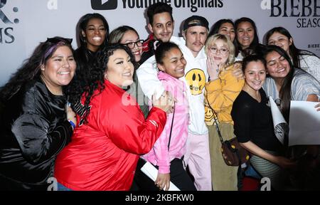 WESTWOOD, LOS ANGELES, CALIFORNIA, USA - JANUARY 27: Singer Justin Bieber arrives at the Los Angeles Premiere Of YouTube Originals' 'Justin Bieber: Seasons' held at the Regency Bruin Theatre on January 27, 2020 in Westwood, Los Angeles, California, United States. (Photo by Xavier Collin/Image Press Agency/NurPhoto) Stock Photo