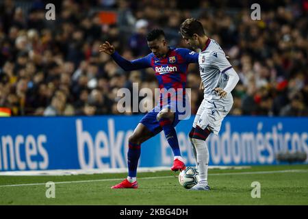 02 Nelson Semedo from Brasil of FC Barcelona during the La Liga match between FC Barcelona and Levante UD at Camp Nou on February 02, 2020 in Barcelona, Spain. (Photo by Xavier Bonilla/NurPhoto) Stock Photo