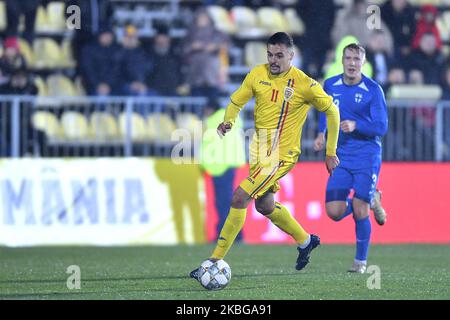 Adrian Petre of Romania U21 in action during the game of UEFA U21 championship between Romania U21 v Finland U21, in Voluntari, Romania, on November 14, 2019. (Photo by Alex Nicodim/NurPhoto) Stock Photo