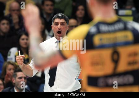 Andrea Giani during the Italian Men's Volleyball League match between Leo Shoes Modena and Cucine Lube Civitanova at Palapanini on February 5, 2020 in Modena, Italy. (Photo by Emmanuele Ciancaglini/NurPhoto) Stock Photo