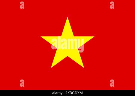 Flag of Vietnam. Vietnamese national banner and patriotic symbol. Official colors. Flat illustration. Stock Photo