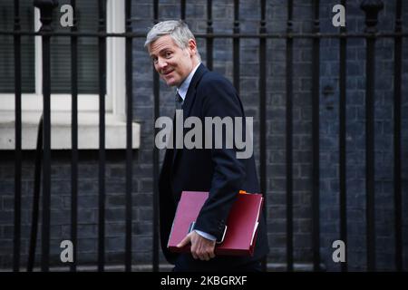 Zac Goldsmith MP arrives at Downing Street in London on February 11, 2020. Mr Johnson was set Tuesday to announce his plans for the HS2 high-speed railway, with reports suggesting he will stick with the long-running project despite soaring costs (Photo by Alberto Pezzali/NurPhoto) Stock Photo