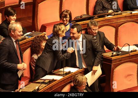 Giulia Bongiorno and Matteo Salvini Rome March 8th 2019. Senate. The ...