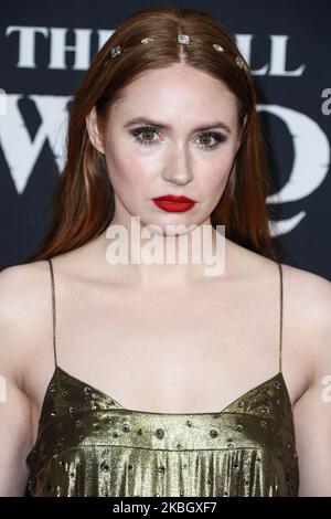 HOLLYWOOD, LOS ANGELES, CALIFORNIA, USA - FEBRUARY 13: Actress Karen Gillan arrives at the World Premiere Of 20th Century Studios' 'The Call Of The Wild' held at the El Capitan Theatre on February 13, 2020 in Hollywood, Los Angeles, California, United States. (Photo by Xavier Collin/Image Press Agency/NurPhoto) Stock Photo