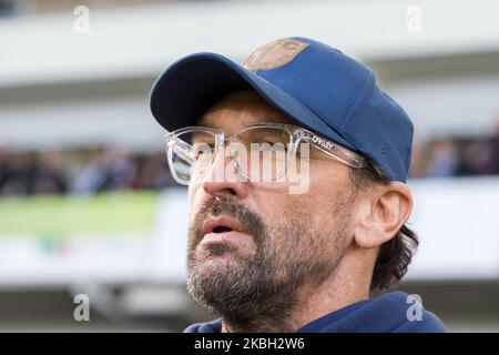 Claus-Dieter Wollitz, head coach of Magdeburg looks on prior to the 3. Bundesliga match between 1. FC Magdeburg and Chemnitzer FC at the MDCC-Arena on February 15, 2020 in Magdeburg, Germany. (Photo by Peter Niedung/NurPhoto) Stock Photo