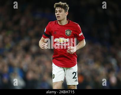 Manchester United's Daniel James in action during English Premier League between Chelsea and Manchester United at Stanford Bridge Stadium , London, England on 17 February 2020 (Photo by Action Foto Sport/NurPhoto) Stock Photo