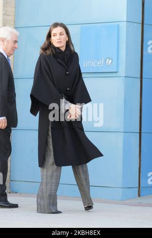 Queen Letizia of Spain attends UNICEF meeting on February 19, 2020 in Madrid, Spain. (Photo by Oscar Gonzalez/NurPhoto) Stock Photo