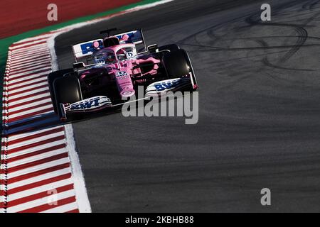 Sergio Perez of Mexico driving the (11) BWT Racing Point Formula One Team during day two of Formula 1 Winter Testing at Circuit de Barcelona-Catalunya on February 19, 2020 in Barcelona, Spain. (Photo by Jose Breton/Pics Action/NurPhoto) Stock Photo