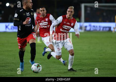 Diego Valdes of Independiente Santa Fe controls the ball in Bogota, Colombia, on February 21, 2020. (Photo by Daniel Garzon Herazo/NurPhoto) Stock Photo