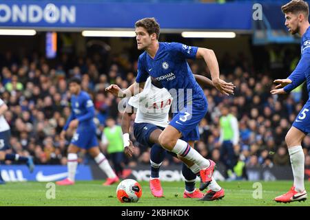 Marcos Alonso of Chelsea FC in action during the Premier League match between Chelsea and Tottenham Hotspur at Stamford Bridge, London on Saturday 22nd February 2020. (Photo by Ivan Yordanov/MI News/NurPhoto) Stock Photo