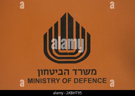 Israel Ministry of Defence logo. On Monday, February 24, 2020, in Jerusalem, Israel. (Photo by Artur Widak/NurPhoto) Stock Photo
