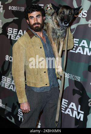 HOLLYWOOD, LOS ANGELES, CALIFORNIA, USA - FEBRUARY 25: Justin Melnick and Dita arrive at the Los Angeles Premiere Of CBS Television Studios' 'SEAL Team' held at ArcLight Cinemas Hollywood on February 25, 2020 in Hollywood, Los Angeles, California, United States. (Photo by Xavier Collin/Image Press Agency/NurPhoto) Stock Photo