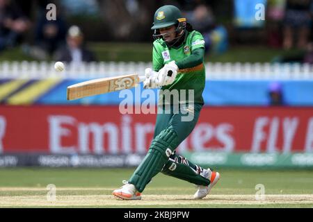 Nigar Sultana Joty of Bangladesh hits the ball during the Sri Lanka v Bangladesh Women's T20 Cricket World Cup match at Junction Oval on March 2 in Melbourne, Australia (Photo by Morgan Hancock/NurPhoto) Stock Photo